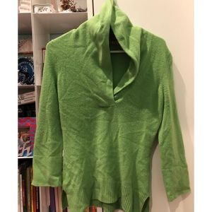 Vintage Bright Green J Crew Cashmere Sweater